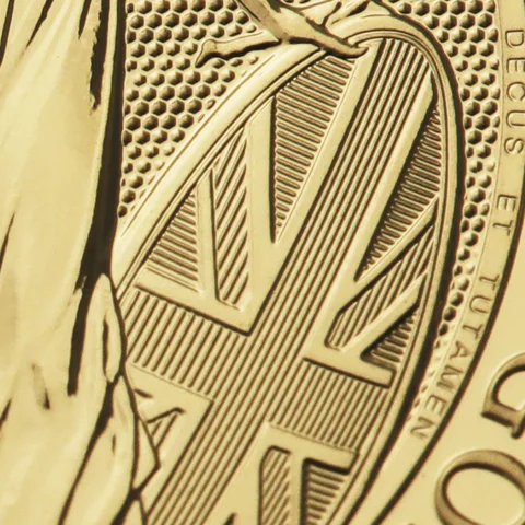 1oz Goldmünze Britannia 2023, Sicherheitsmerkmal Schild