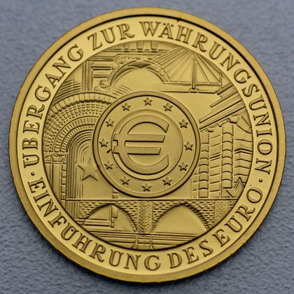 100 Euro Goldmünze zur Einführung des Euro 2002