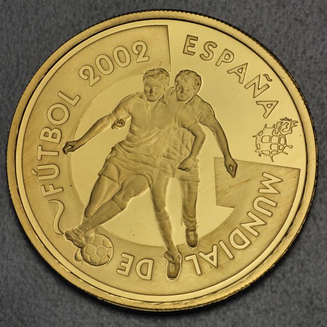 200 Euro Goldmünze Spanien 2002 Fussball WM Korea-Japan
