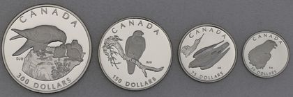 Platinmünzen Canada Wildlife Serie 1996 Peregrine Falcon / Wanderfalke 1oz, 1/2oz, 1/4oz, 1/10oz