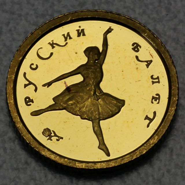 10 Rubel Goldmünze Russland 1993 Feingold 999,9 Ballerina