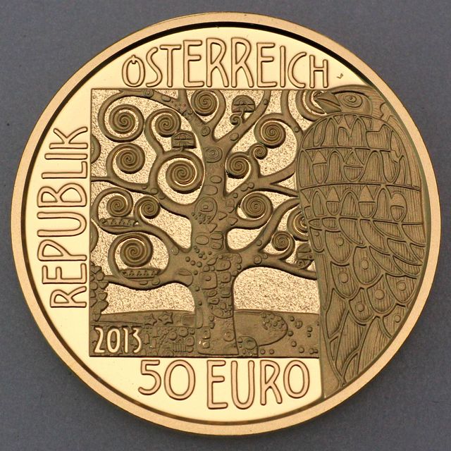 Goldmünze 50 Euro Österreich 2013 - Die Erwartung - Klimt und seine Frauen