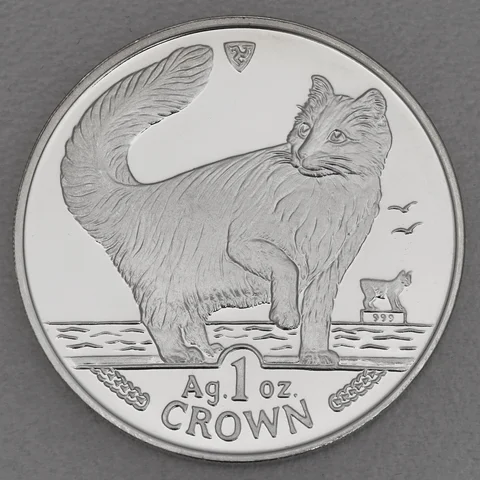 Silbermünze 1oz Isle of Man Cats 1991 - Norwegian Forest Cat