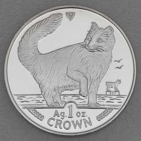 Silbermünze 1oz Isle of Man Cats 1991 - Norwegian Forest Cat