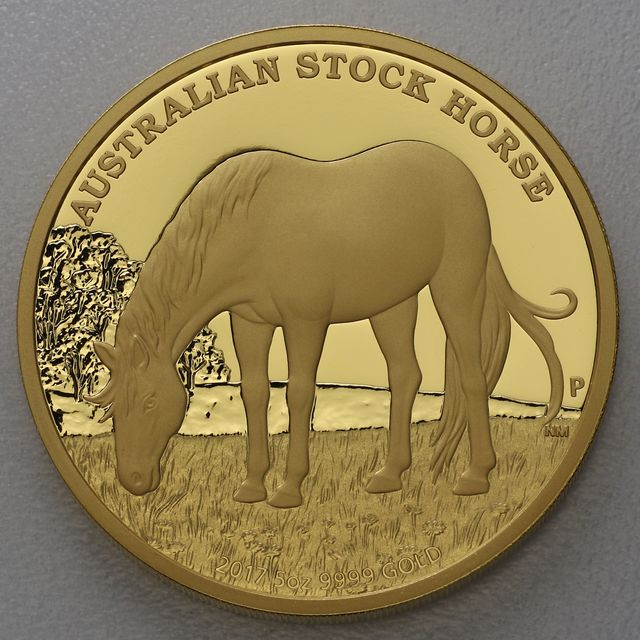 Goldmünze 5oz Australian Stock Horse 2017