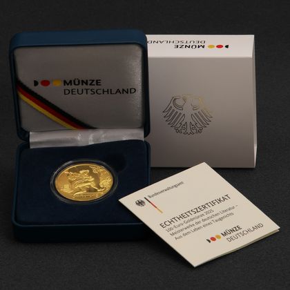 100 Euro Goldmünze "Aus dem Leben eines Taugenichts" 2025 in Verpackung und mit Zertifikat