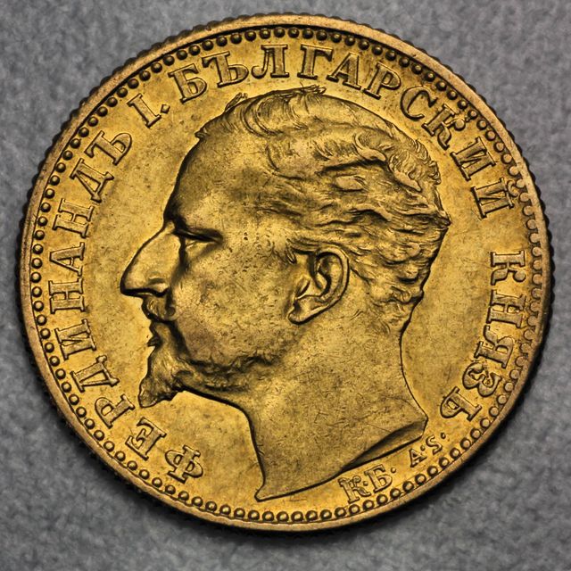 10 LEVA Goldmünze Bulgarien 1894