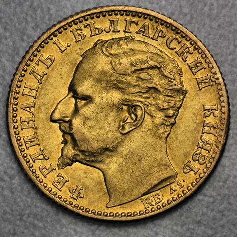 10 LEVA Goldmünze Bulgarien 1894