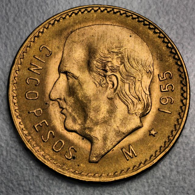 5 Pesos Goldmünze Centenario Mexiko