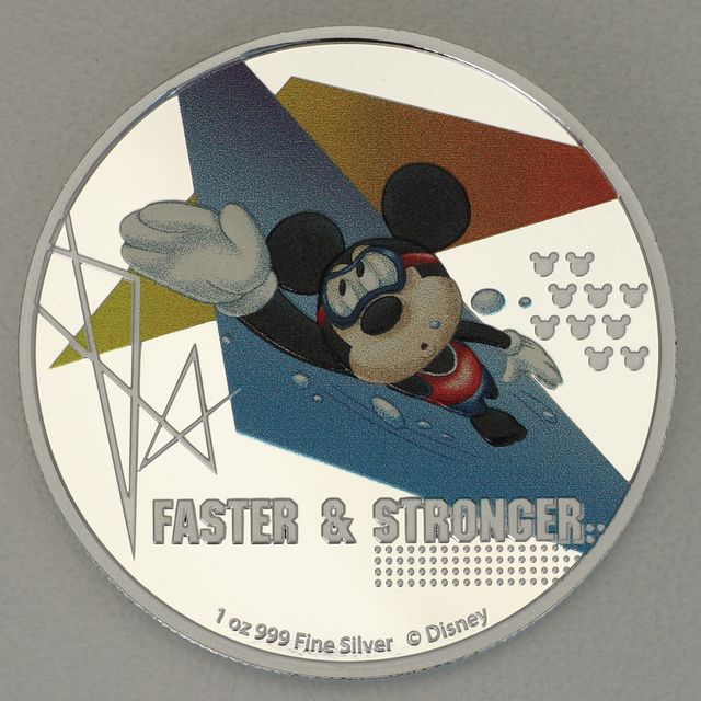 Silbermünze 1oz Niue Mickey Mouse 2020 - Faster and Stronger