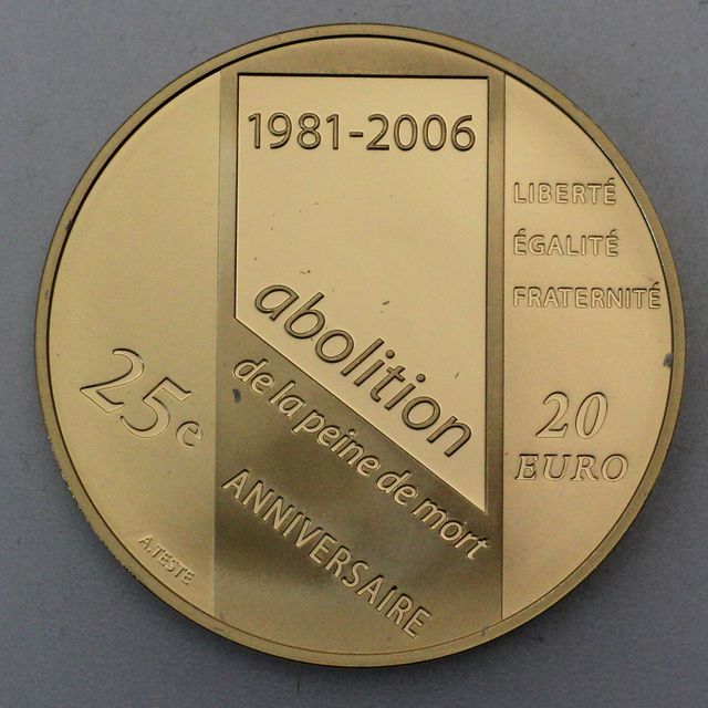 20 Euro Goldmünze Frankreich 2006 Abolition