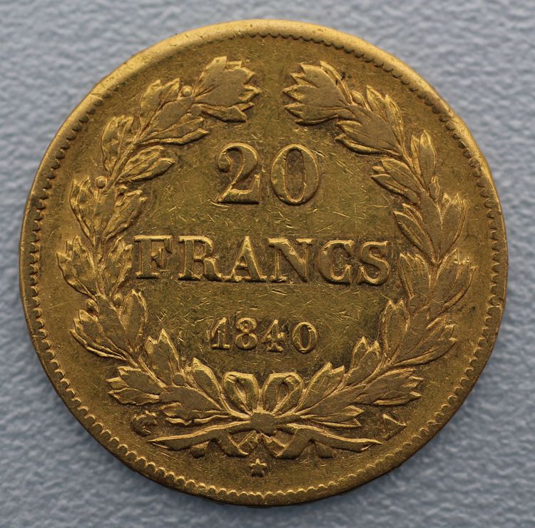 Französische 20 F Goldmünze Louis Philippe I