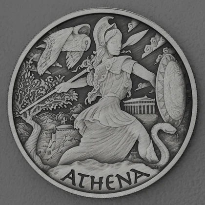 Silbermünze 1oz Tuvalu Gods of Olympus in Antikem Finish - 2022 Athena