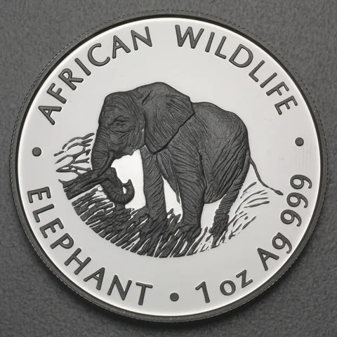 Silbermünze 1oz Sambia Elefant 2000 Proof Ausgabe
