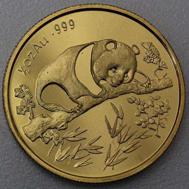 1/2oz Goldmedaille China Panda zur Munich International Coin Fair 1995