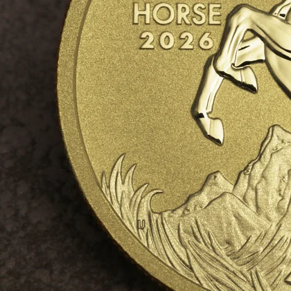 Sicherheitsmerkmal, 1oz Goldmünze 2026, Lunar III Pferd