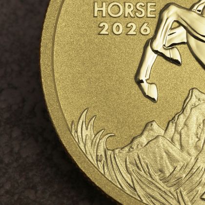 Sicherheitsmerkmal, 1oz Goldmünze 2026, Lunar III Pferd