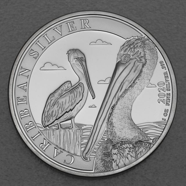 Silbermünze 1oz Barbados Caribbean Silver Pelikan 2020