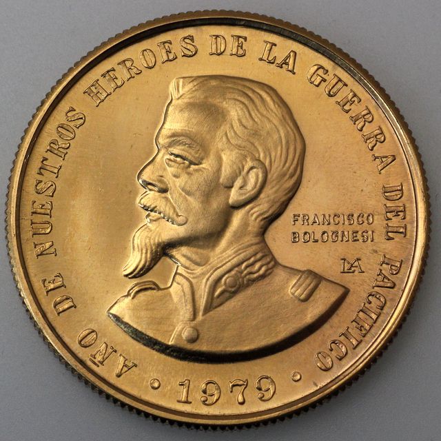 100000 Soles Goldmünze Peru 1979 Francisco Bolognese
