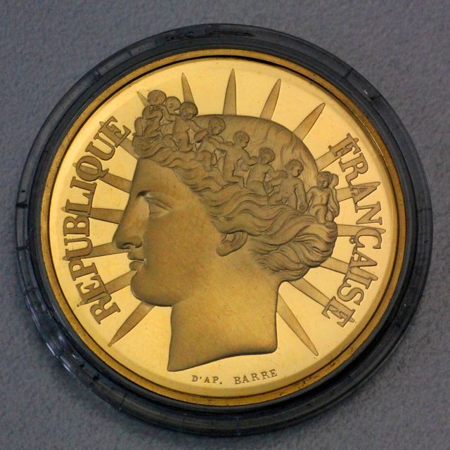 Goldmünze 100 Francs Frankreich 1988 - Bruderschaft