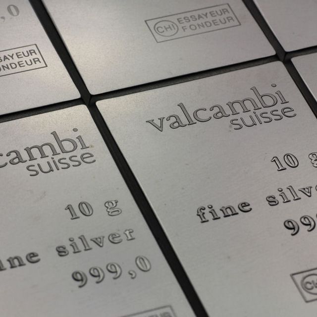 Valcambi Tafelbarren 10x10g Silber