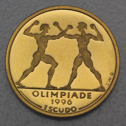 1 Scudo Goldmünze San Marino 1996 - Olympiade Boxkampf