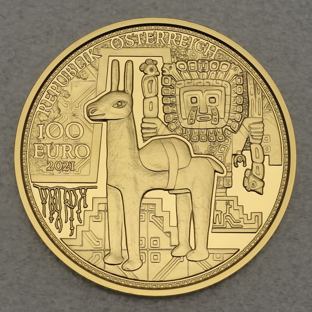 Goldmünze 100 Euro Österreich 2021 - Der Goldschatz der Inka - Die Magie des Goldes