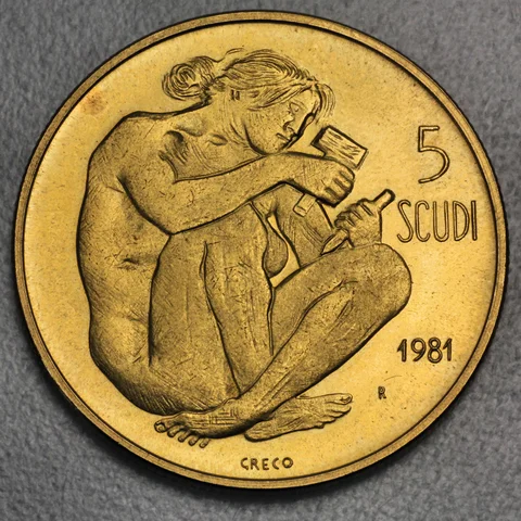5 Scudi Goldmünze San Marino 1981 - World Food Day