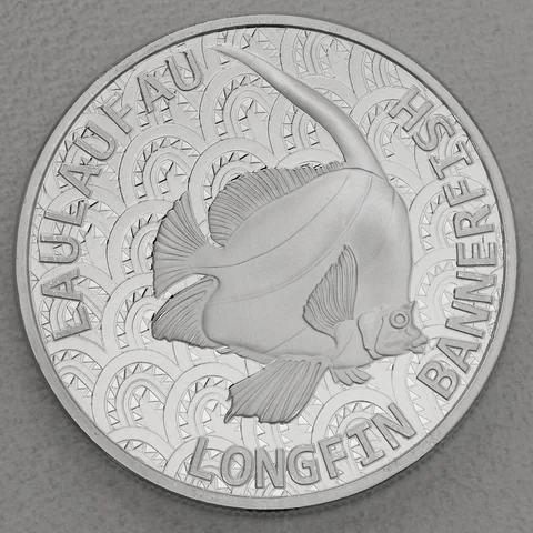 Silbermünze 1oz Territory of Tokelau 2024 - Laulaufau / Longfin Bannerfish (Rotfeuerfisch)