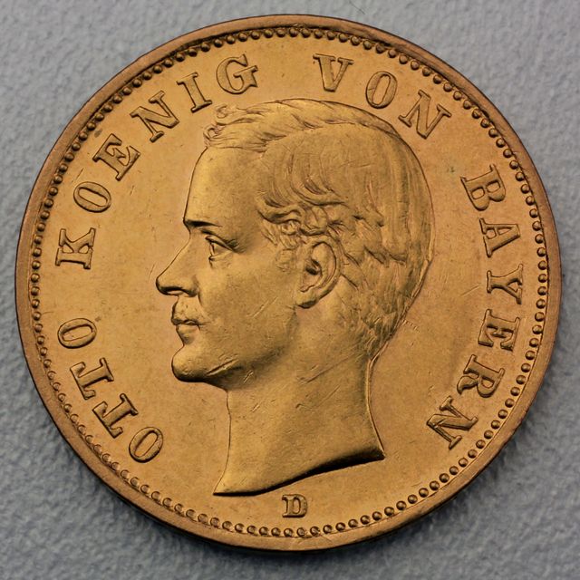 20 Reichsmark Goldmünze Otto - Bayern Prägejahre 1895, 1900, 1905, 1913 Jäger Nr. 200