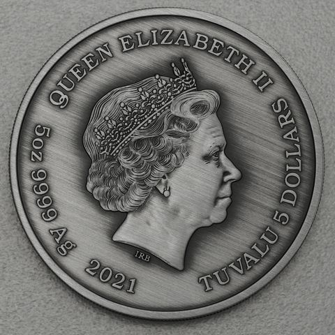 Silbermünze 5oz Tuvalu Gods of Olympus Rückseite Antikes Finish