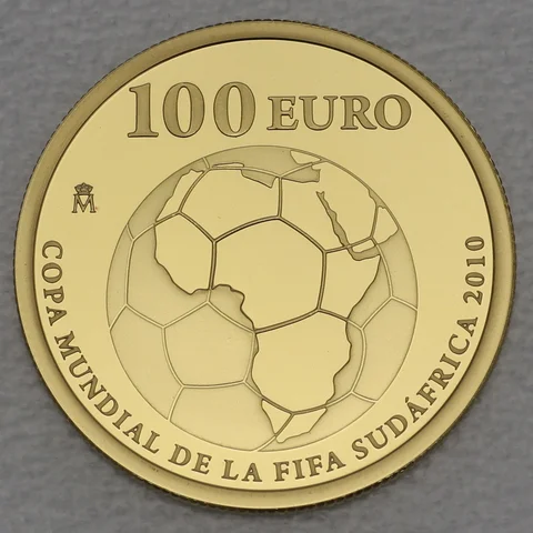 Goldmünze 100 Euro Spanien 2010 Fußball WM Südafrika