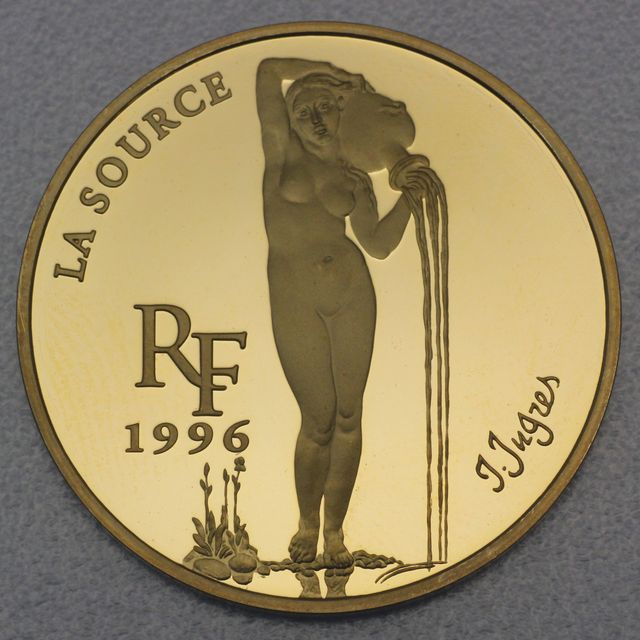 Goldmünze 100 Francs Frankreich 1996 - La Source