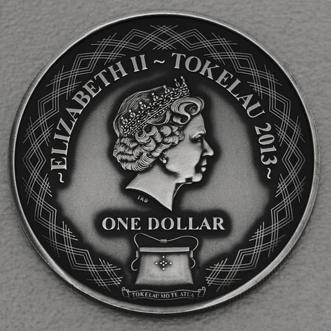 Silbermünze 1oz Tokelau 2013 Asian Tiger in Antikem Finish