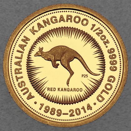Jubiläumsmünze Australian Kangaroo, 1/2oz Gold, 2014