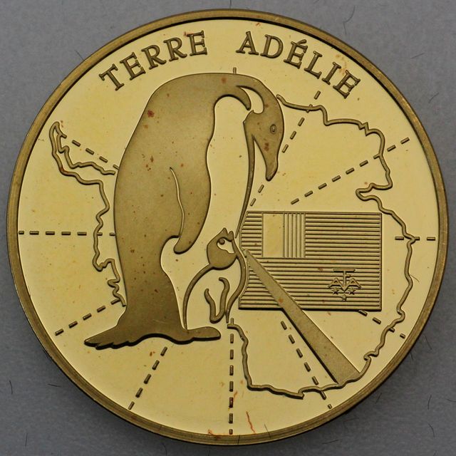 10 Euro Goldmünze Frankreich 2008 -Internationales Plarjahr Terre Adelie