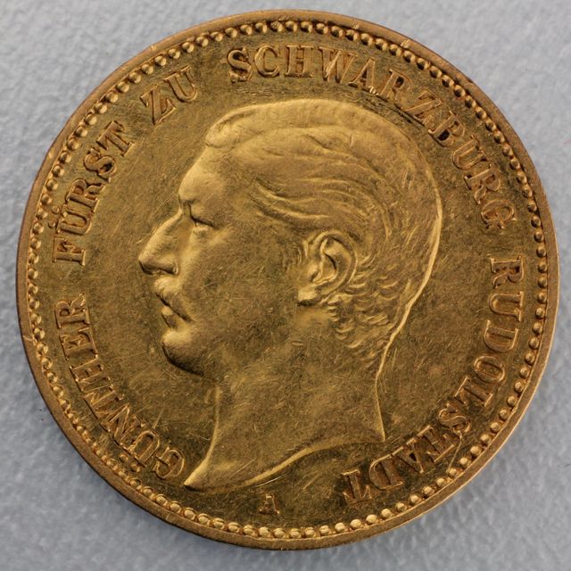 10 Reichsmark Goldmünze Günther Victor - Schwarzburg - Rudolstadt - Prägejahr 1898 Jäger Nr. 286