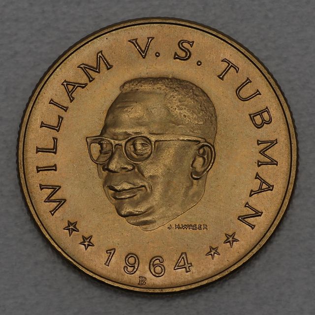 Goldmünze 20 Dollars Lieberia 1964 - Präsident William Vacanarat Shadrach Tubman