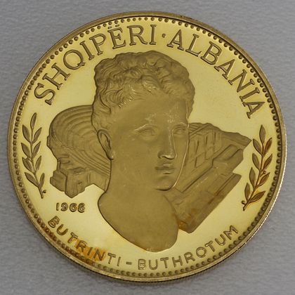 200 Leke Goldmünze Albanien 1968 - Butrinti Buthrotum Ruinen 200 Leke Goldmünze Albanien 1968 - Butrinti Buthrotum Ruinen