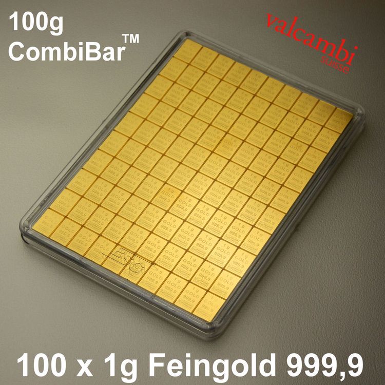 100g Gold Tafelbarren Valcambi / ESG