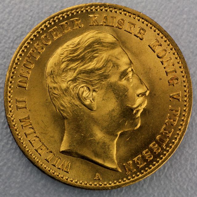 10 Reichsmark Goldmünze Wilhelm II - Preussen - Prägejahr 1889 Jäger Nr. 249