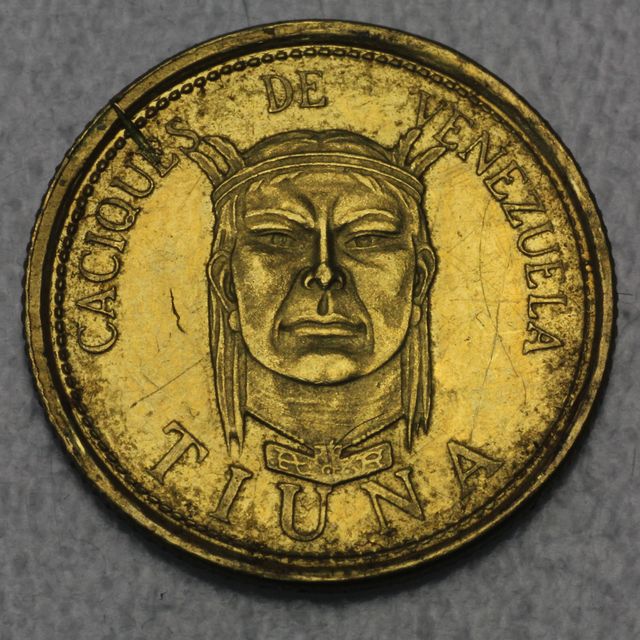 3g Gold Rundbarren 900er Gold Venezuela Tiuna Medaille (keine Münze)
