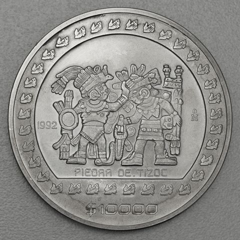 Silbermünze 5oz Mexiko Präkolumbische Kulturen - Azteken 1992 Tizoc 