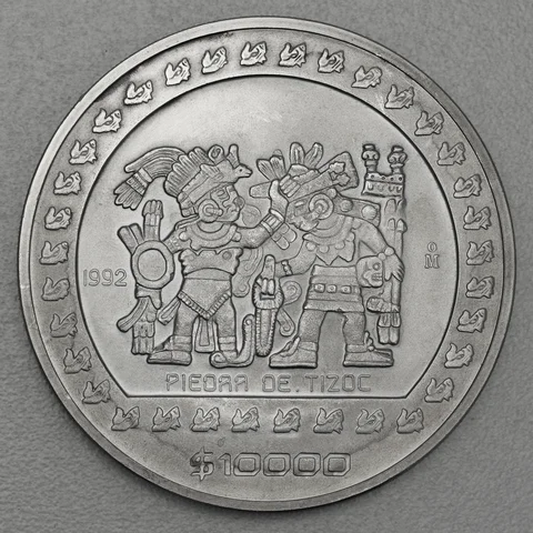 Silbermünze 5oz Mexiko Präkolumbische Kulturen - Azteken 1992 Tizoc 