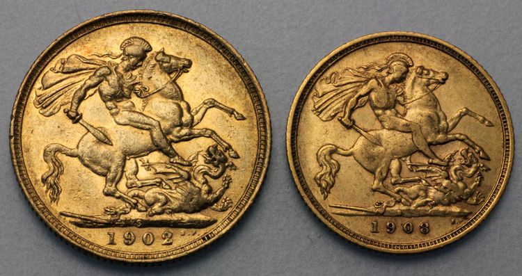 Australische Sovereign Münzen König Edward VII Rückseite