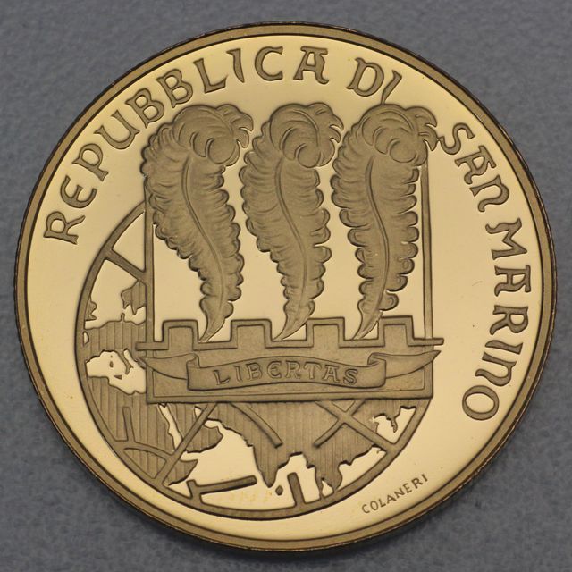 50 Euro Goldmünze San Marino 2004 750. Jahrestag der Geburt Marco Polos