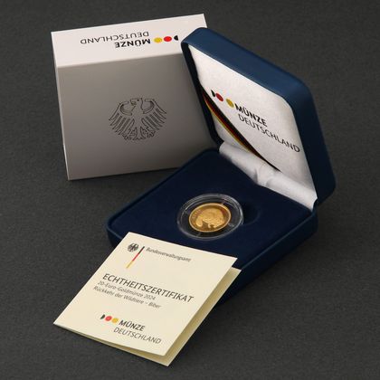 20 Euro Goldmünze "Biber" 2024 in Verpackung20 Euro Goldmünze "Biber" 2024 in Verpackung