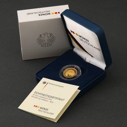 20 Euro Goldmünze "Biber" 2024 in Verpackung20 Euro Goldmünze "Biber" 2024 in Verpackung