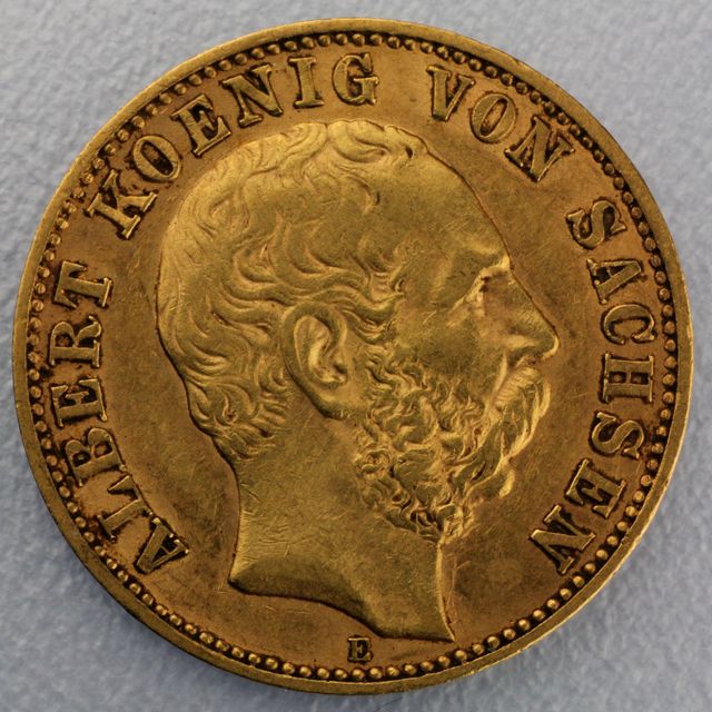 10 Reichsmark Goldmünze Albert - Sachsen - Prägejahre 1891 bis 1902 Jäger Nr. 263