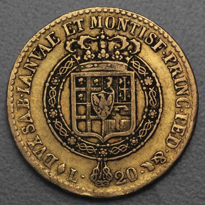 20 Lire Goldmünze Italien, Vittorio Emanuele 